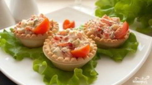 тарталетки с икрой трески