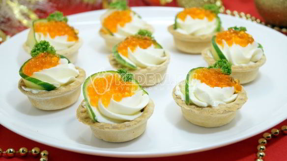 Рецепт Тарталеток с красной икрой Праздничные