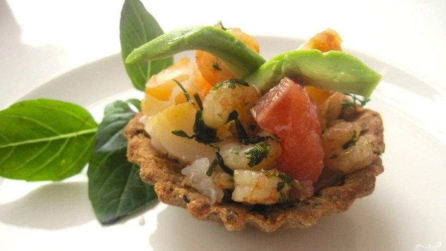 Рецепт тарталеток с креветками и авокадо