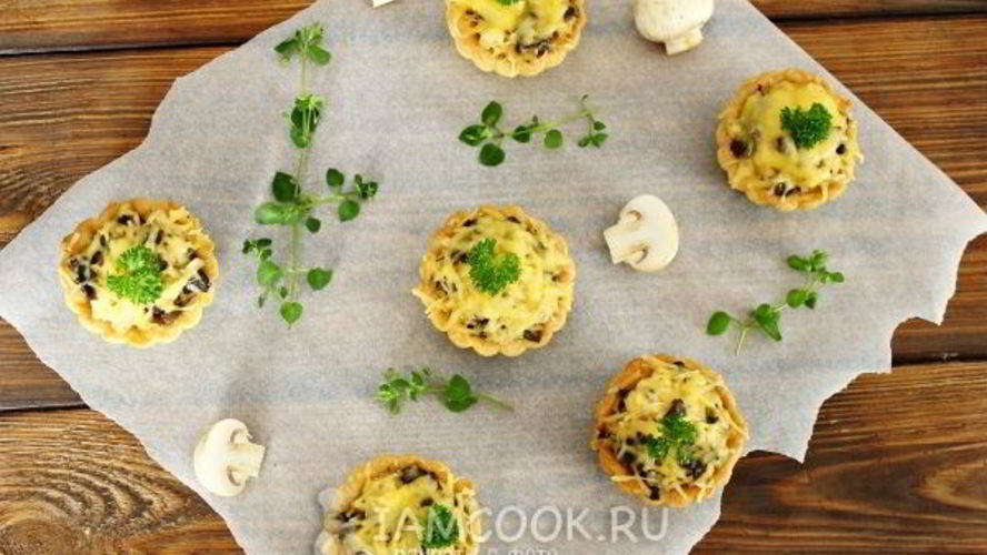 Рецепт тарталеток с курицей и грибами