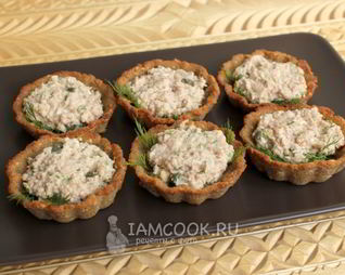 Тарталетки с печенью трески