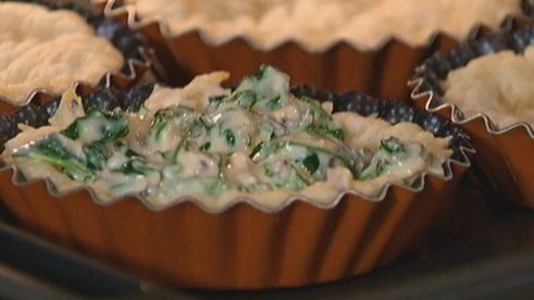 тарталетки с рикоттой и руколой