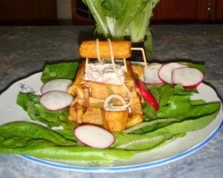 Тарталетки с семгой Картофельный колодец