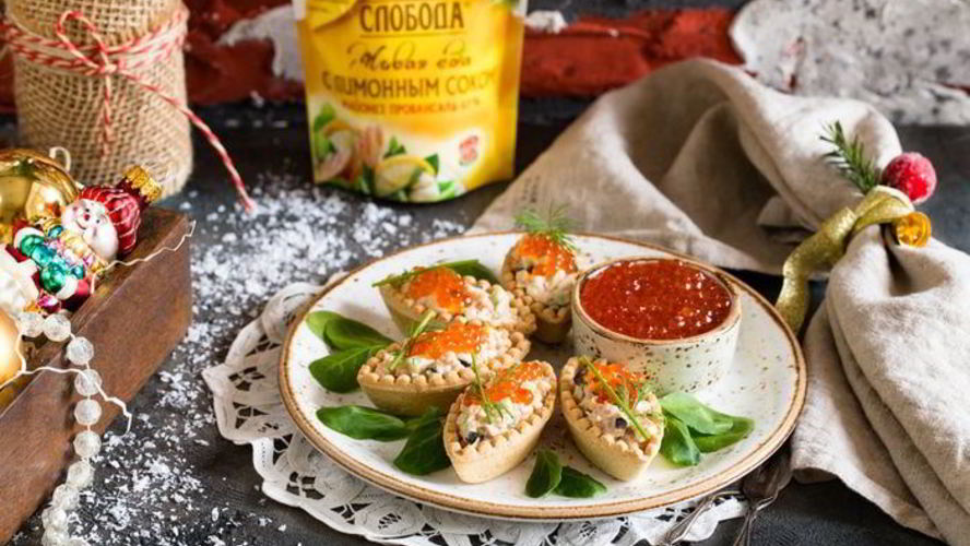 Рецепт тарталеток с тунцом и красной икрой