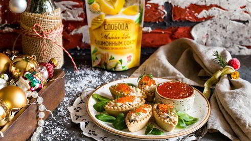 тарталетки с тунцом и красной икрой