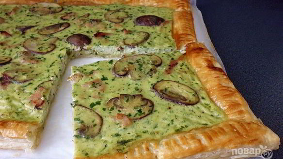 Рецепт Тарта с грибами и ветчиной