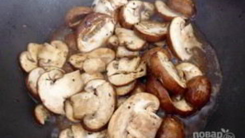 тарт с грибами и ветчиной