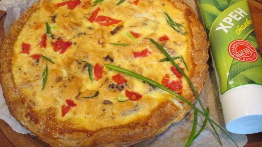 Рецепт тарта с лососем и овощами