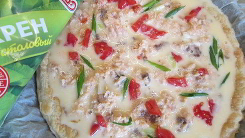 тарт с лососем и овощами