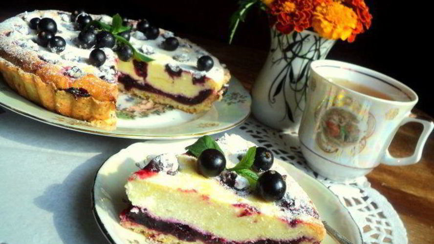 Рецепт тарта со смородиной и творогом