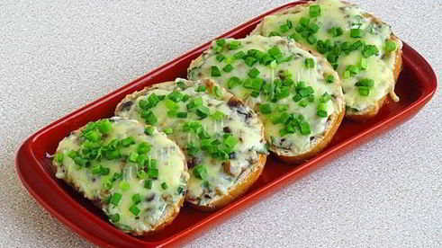 тартинки с грибами и творогом