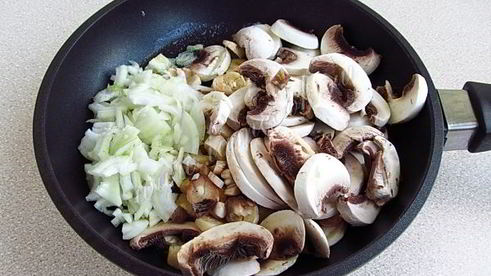 тартинки с грибами и творогом