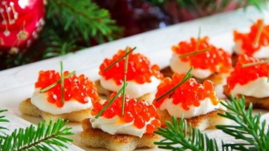 Рецепт тартинок с красной икрой