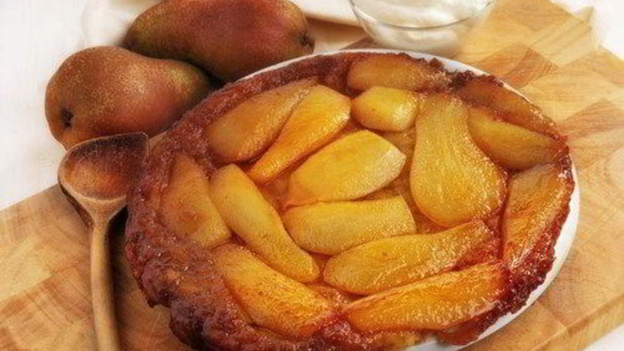 Рецепт тонкого грушевого тарта с корицей