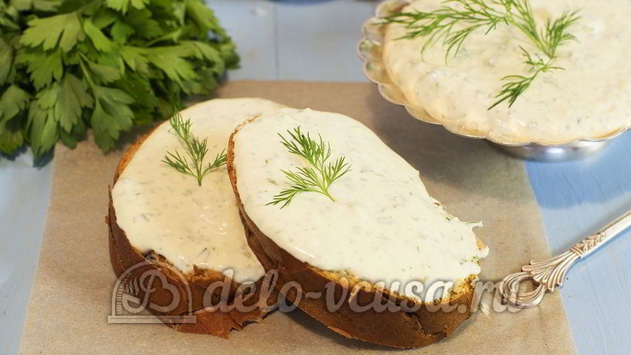Рецепт творожной закуски с зеленью и чесноком