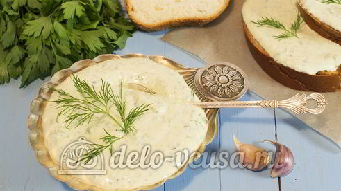 творожная закуска с зеленью и чесноком