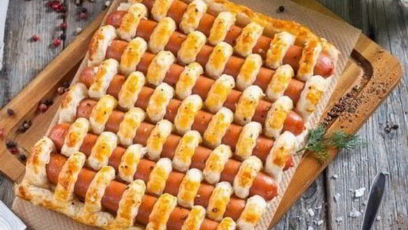 Рецепт Венских сосисок в слоеном тесте