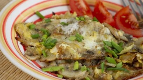 яичница с грибами