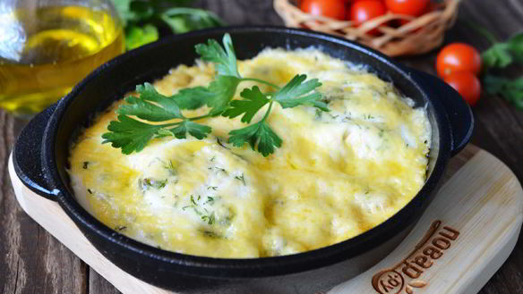 Рецепт Яичницы с кабачками и помидорами