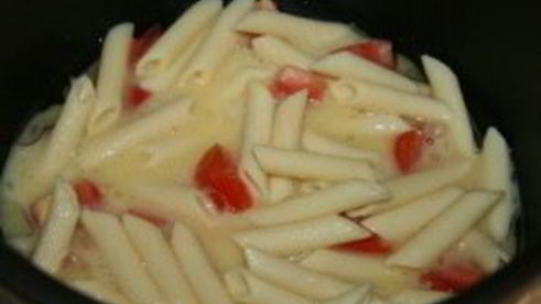 яичница с макаронами