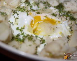 Яичница с цветной капустой и пармезаном