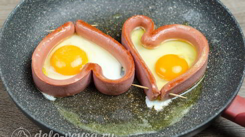 яичница сердце