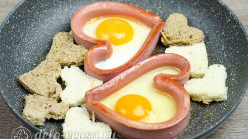 яичница сердце