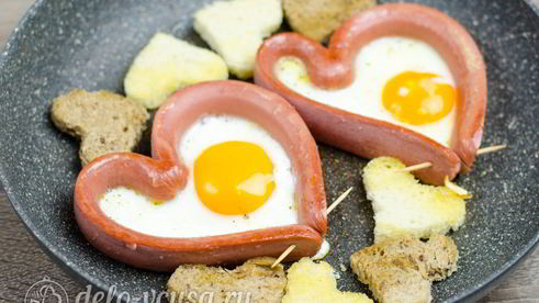яичница сердце