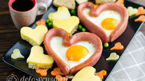 яичница сердце