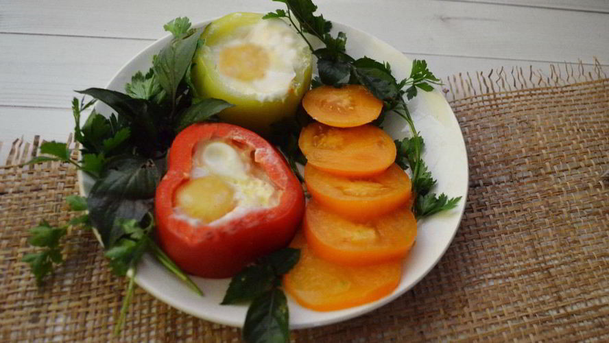 Рецепт яичницы в перце