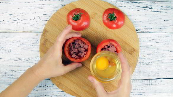 Рецепт Яичницы в помидоре