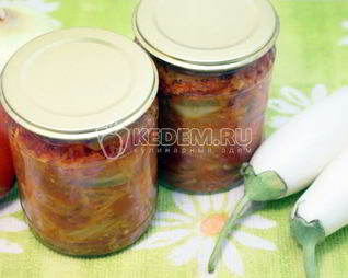 Закуска из белых баклажан с морковью