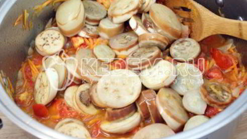 закуска из белых баклажан с морковью