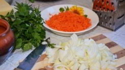 жульен со свининой и картошкой