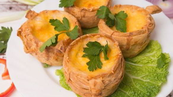 Рецепт Жюльена из свежих грибов в слоеном тесте